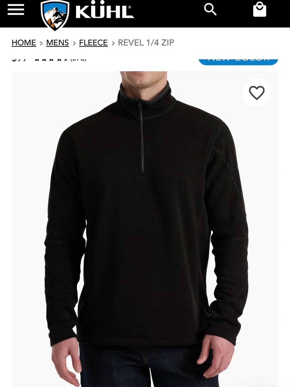 Kuhl- SCHEELS Men's Black 1/4 Zip Fleece Pullover *WORN 1 TIME*